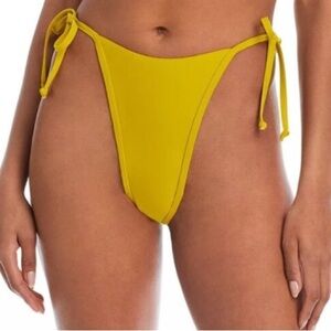 Andrea Iyamah Fula Yellow Tie Side Bikini Bottoms